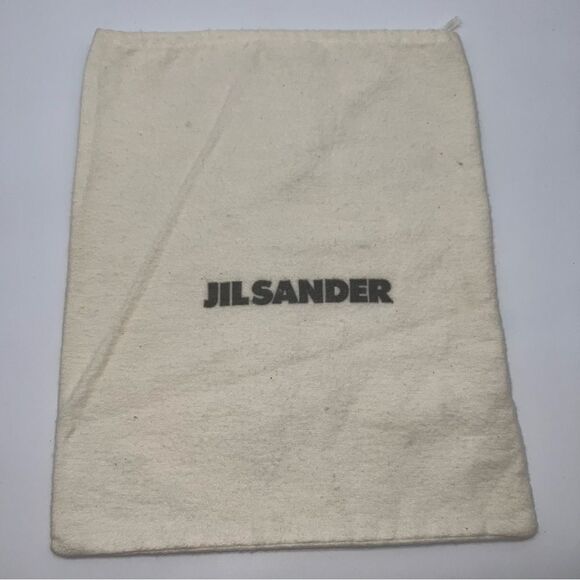 Jil Sander White Cotton Flannel Drawstring Dust bag w/Gray Print - Picture 1 of 5